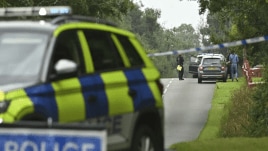 Police at the site of the accident (AP)